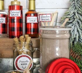 hot cocoa bar, christmas decorations, seasonal holiday decor
