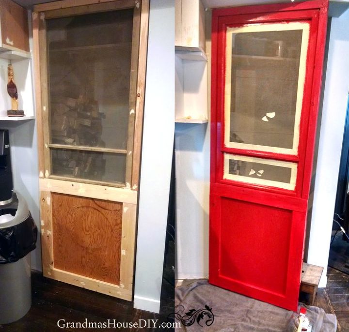 cmo construir una puerta mosquitera roja a partir de una ventana vieja