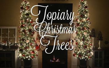 DIY Topiary Skinny Christmas Trees in Urns