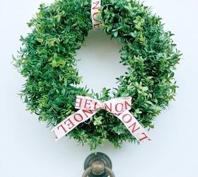 diy faux christmas boxwood wreath that lights up, christmas decorations, crafts, seasonal holiday decor, wreaths