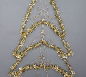 holiday diy wall mounted christmas tree made from wire hangers, christmas decorations, crafts, seasonal holiday decor