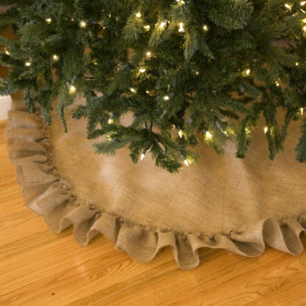 s 15 gorgeous christmas tree skirts that only look expensive, christmas decorations, repurpose household items, repurposing upcycling, seasonal holiday decor, Round Tablecloth Hack