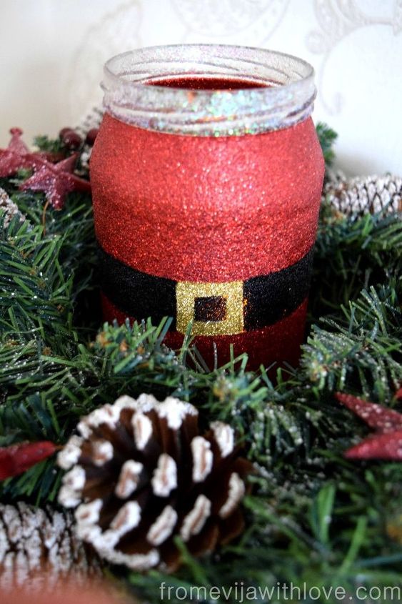 create a sparkling santa jar decoupage, christmas decorations, crafts, decoupage, seasonal holiday decor
