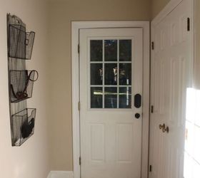 entry transformation with ladders, foyer, home decor, woodworking projects, entry before