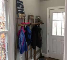 entry transformation with ladders, foyer, home decor, woodworking projects, Finished entry