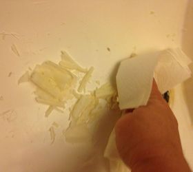 removing wax spill from inside the sink basin