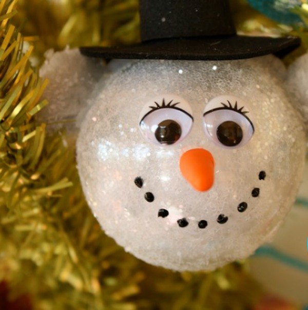 s 15 insanely cute snowmen for every corner of your home, home decor, Sparkly Snow Ornament