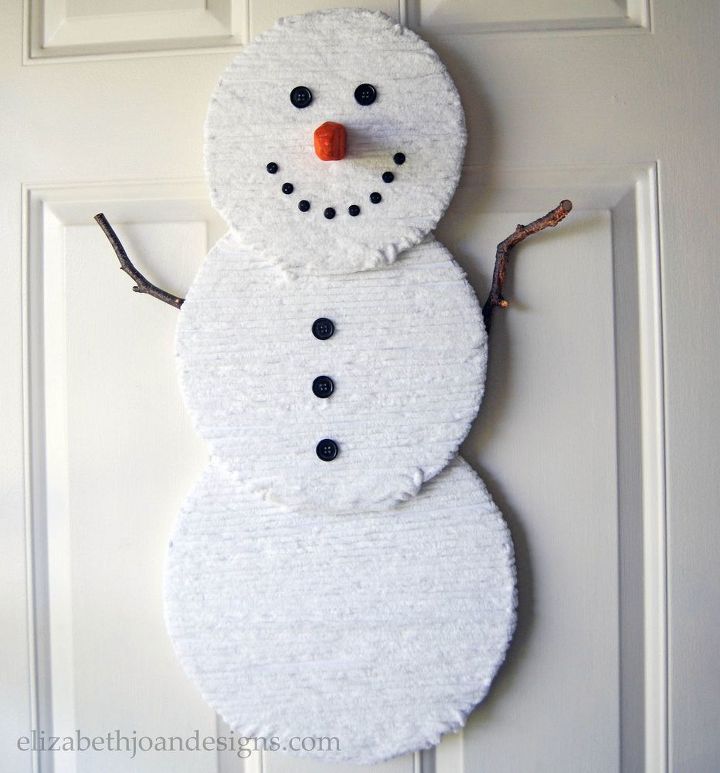 s 15 insanely cute snowmen for every corner of your home, home decor, Yarn Wrapped Snowman