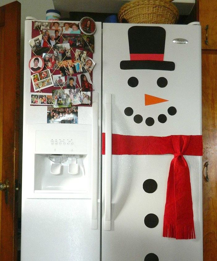 s 15 insanely cute snowmen for every corner of your home, home decor, Frosty the Fridge