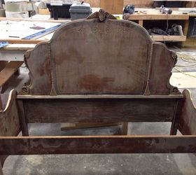 headboard to bench, outdoor furniture, painted furniture, repurposing upcycling