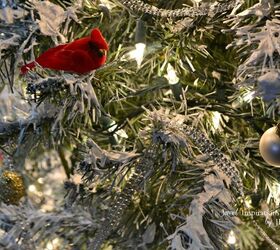 i made a winter tree with faux flocking cardinals this year, christmas decorations, seasonal holiday decor
