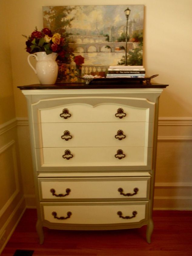 french provincial dresser makeover, painted furniture