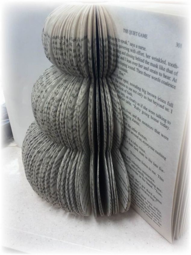 upcycled book snowman christmas