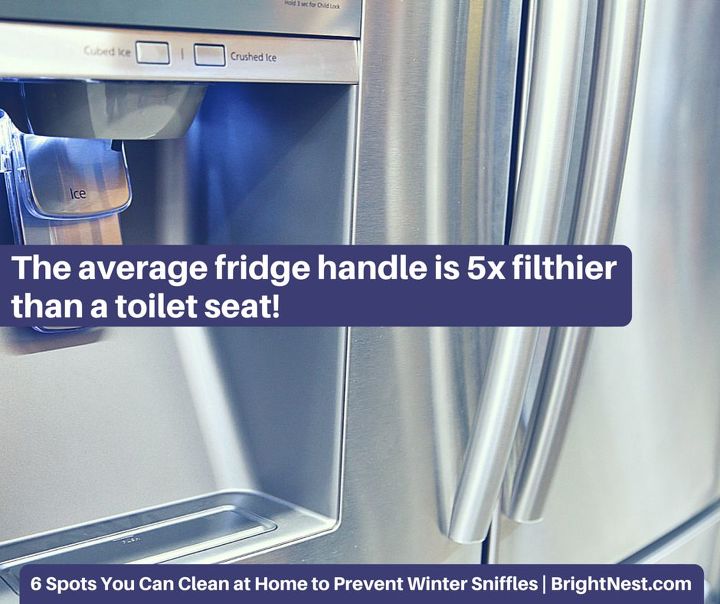 clean home prevent winter sniffles, cleaning tips, Fridge Handles