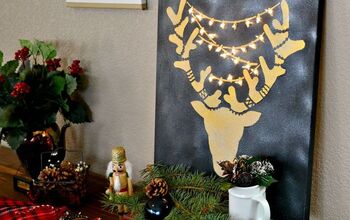 #CreateandShare Holiday Stenciled Reindeer Wall Art With Lights
