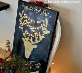 createandshare holiday stencil reindeer wall art with lights