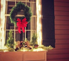 Easiest Christmas Window Box Idea EVER!