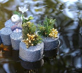holiday pool noodle lights, crafts, ponds water features, repurposing upcycling