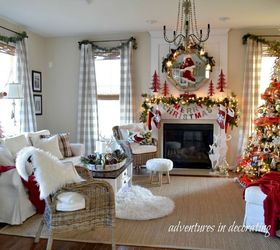 christmas great room, christmas decorations, home decor, seasonal holiday decor