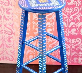 stool makeover brush stroke, painted furniture