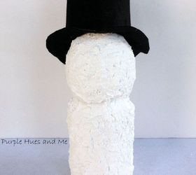 recycled juice bottle snowmen, crafts, how to, repurposing upcycling, seasonal holiday decor