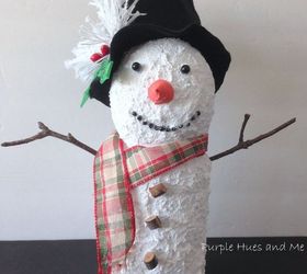 recycled juice bottle snowmen, crafts, how to, repurposing upcycling, seasonal holiday decor, My main man