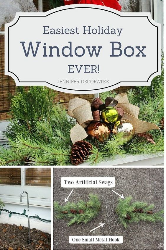 easiest christmas window box idea ever, christmas decorations, crafts, seasonal holiday decor