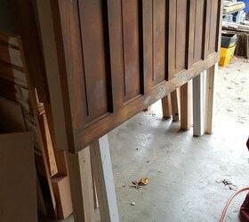door converted into headboard, diy, doors, painted furniture, woodworking projects