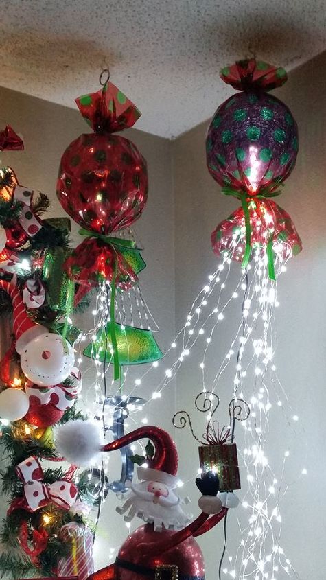 christmas candy globe lights, christmas decorations, seasonal holiday decor