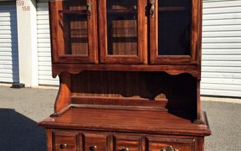 Custom Sea Foam & Stencil China Cabinet