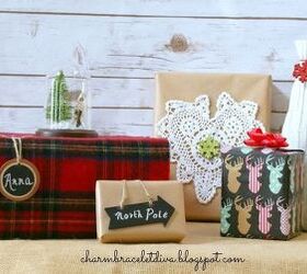 how to wrap christmas gifts with unexpected finds, christmas decorations, seasonal holiday decor