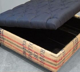coffee table storage ottoman, diy, repurposing upcycling, storage ideas, reupholster