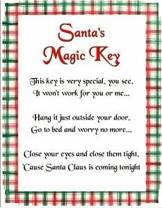 christmas key for santa when no chimmney, christmas decorations, seasonal holiday decor