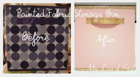 how to paint fabric storage bins tutorial, craft rooms, crafts, organizing, storage ideas