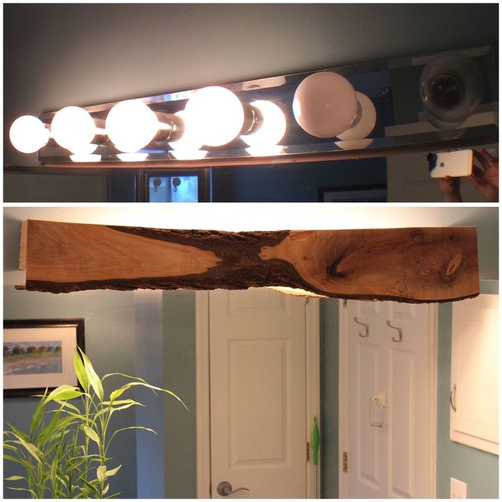 capa de madeira para luz do banheiro