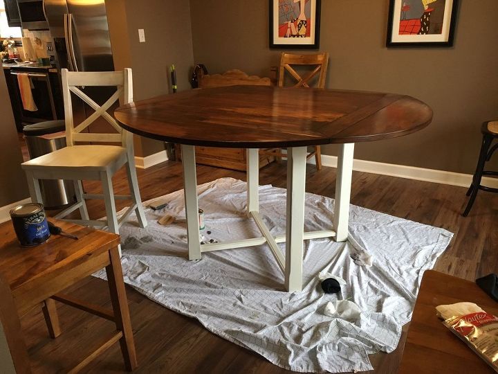 painted kitchen table makeover, painted furniture