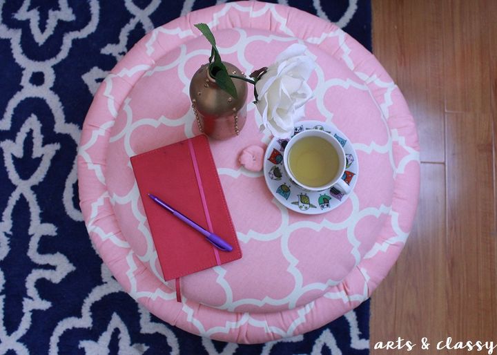 proyecto diy chic storage ottoman tutorial tire upcycle