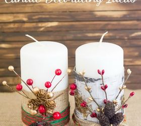 festive christmas candles, christmas decorations, crafts, seasonal holiday decor, Festive Christmas Candles