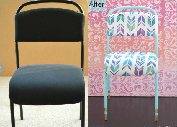 s 14 shocking furniture transformations using fabric, painted furniture, reupholster, It Was All Business Til She Made It Pop