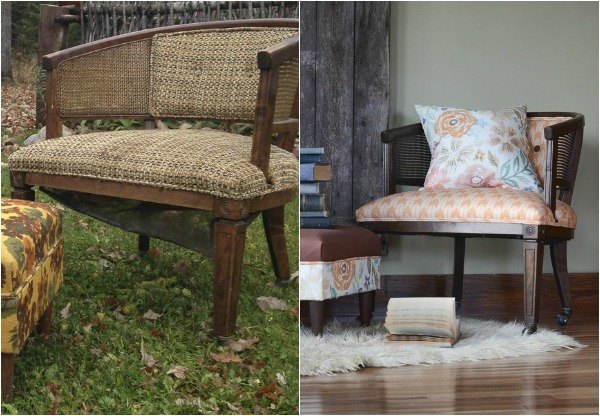 s 14 shocking furniture transformations using fabric, painted furniture, reupholster, From Dull Dreary to Bright Wonderful