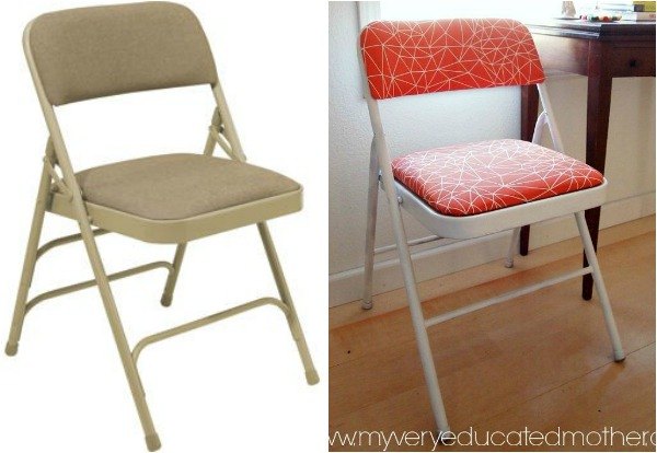 s 14 shocking furniture transformations using fabric, painted furniture, reupholster, Simple and Sunny New Look for a Folding Chair