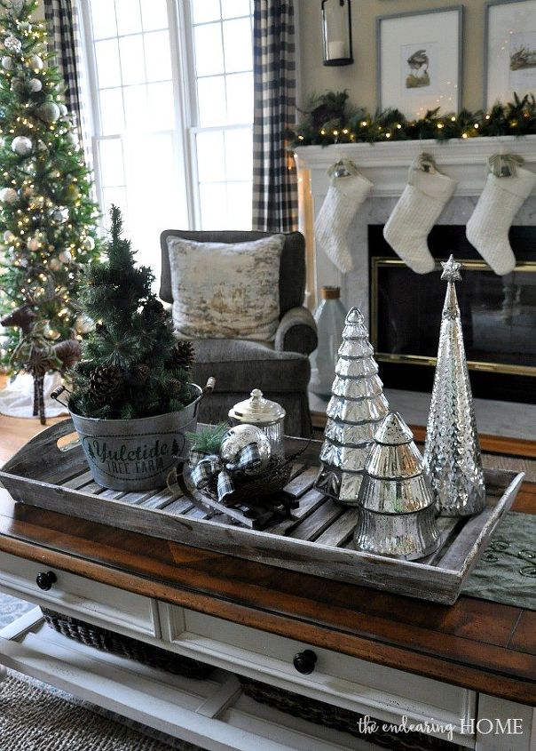 christmas decor nature inspired family room, christmas decorations, home decor, seasonal holiday decor