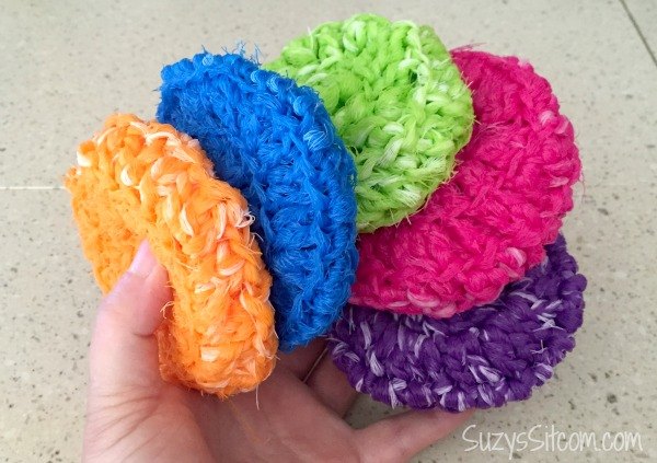 crocheted pot scrubby pattern