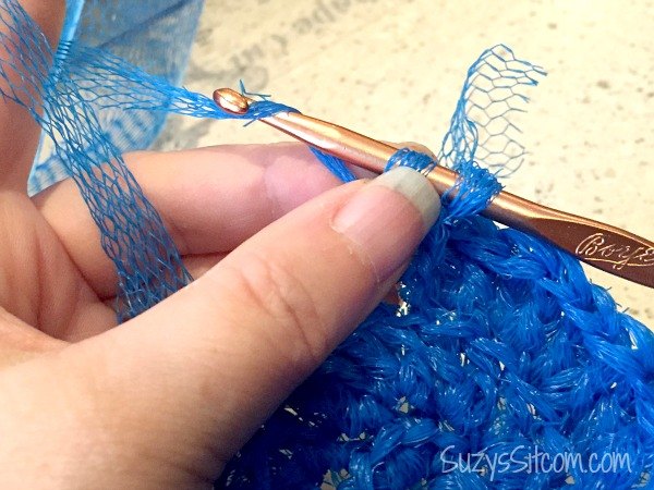 crocheted pot scrubby pattern