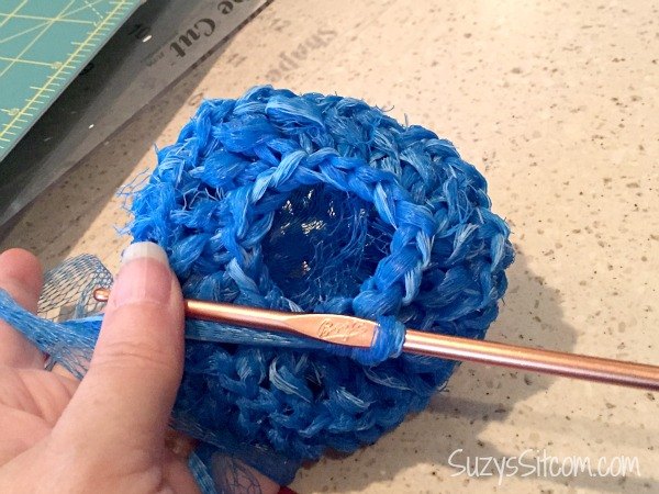 crocheted pot scrubby pattern