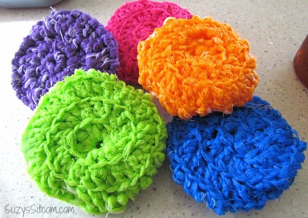 crocheted pot scrubby pattern