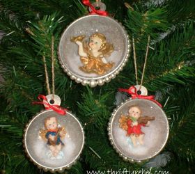 christmas ornaments vintage measuring cup shadow box, christmas decorations, crafts, decoupage, repurposing upcycling, seasonal holiday decor