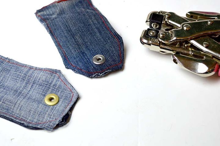 transforme seu jeans velho em uma etiqueta de presente com monograma