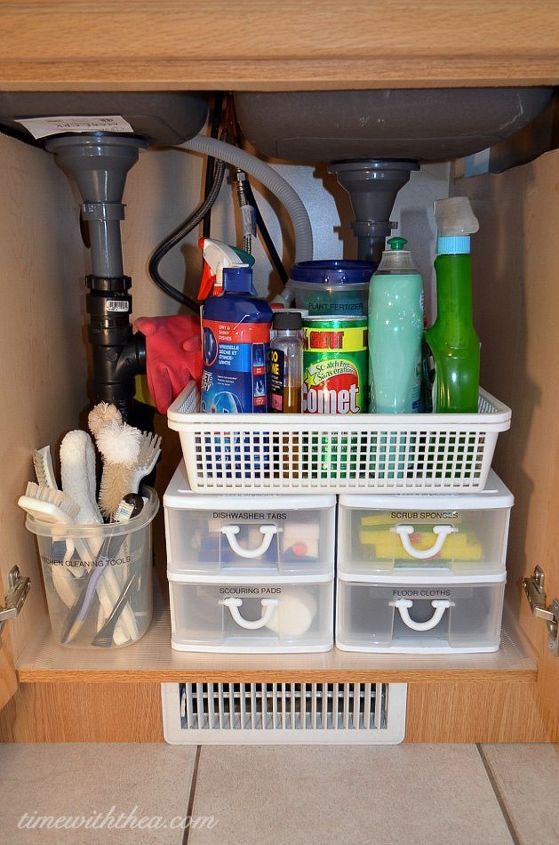 las mejores ideas de organizacin para el 2020, Ideas baratas de almacenamiento para aprovechar al m ximo un armario de fregadero de cocina