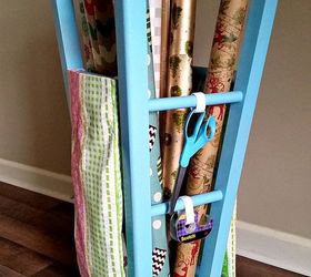 s the best organizing ideas of 2015 that you should do this year too, organizing, Turning a Stool into a Gift Wrap Caddy